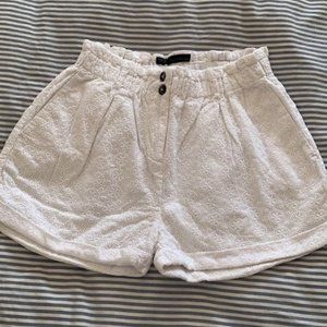 White embroidered shorts